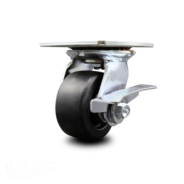 4 Inch Heavy Duty Polyolefin Caster with Ball Bearing and Brake